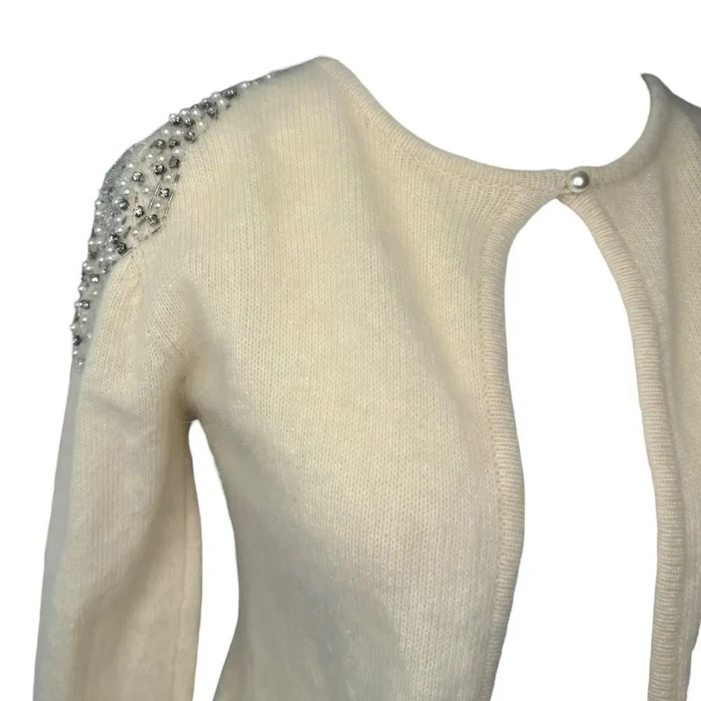 |VTG| I.B. DIFFUSION Soft Wool Blend Embellished Button Front Cardigan